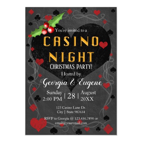 casino theme christmas party flyer