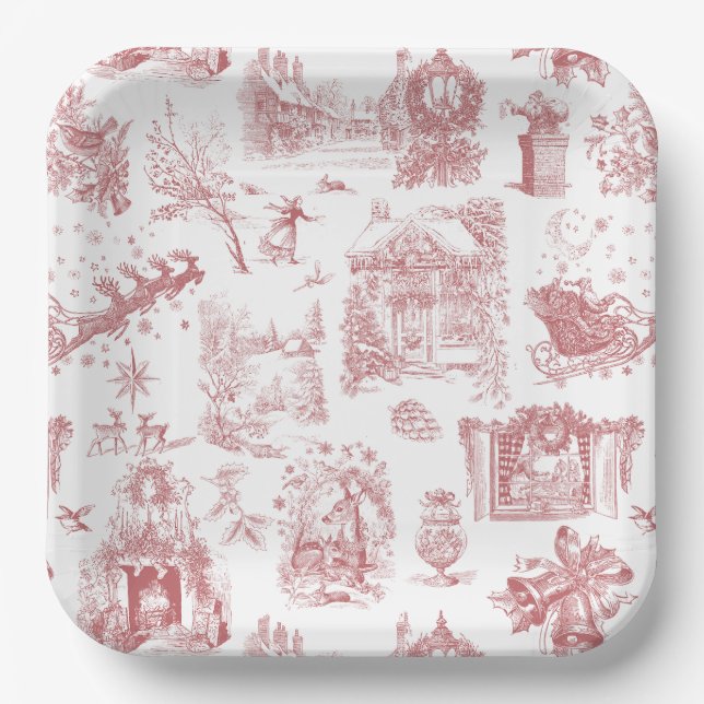 Christmas Party Chinoiserie Paper Plates (Front)