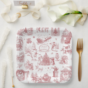 Christmas Party Chinoiserie Paper Plates