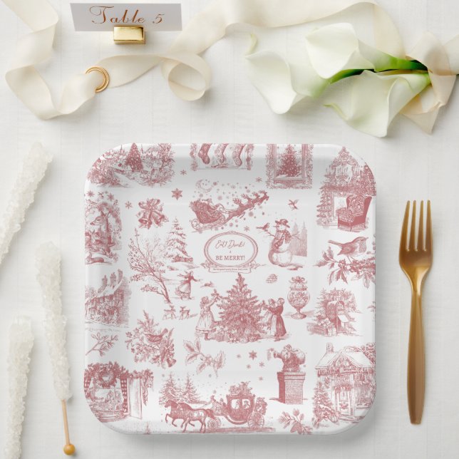 Christmas Party Chinoiserie Paper Plates (Wedding)
