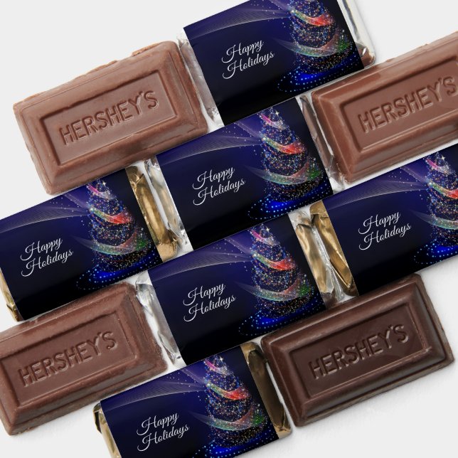 Christmas Party Colorful Tree Navy Blue Rustic Hershey's Miniatures (Assorted)
