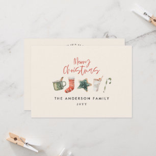 Christmas party cookie red rustic holiday invitation