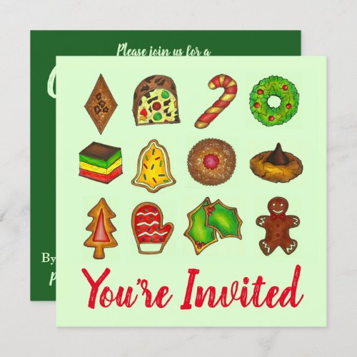 Christmas Party Cookie Swap Holiday Open House Invitation