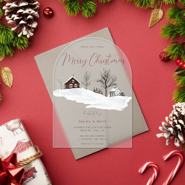 Christmas Party Corporate / Family Merry Christmas Acrylic Invitations (Insitu (Holiday))