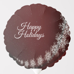 Christmas Party Crystal Snowflakes Red Rustic Balloon