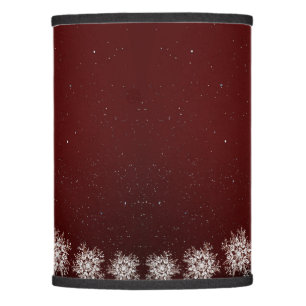 Christmas Party Crystal Snowflakes Red Rustic Lamp Shade