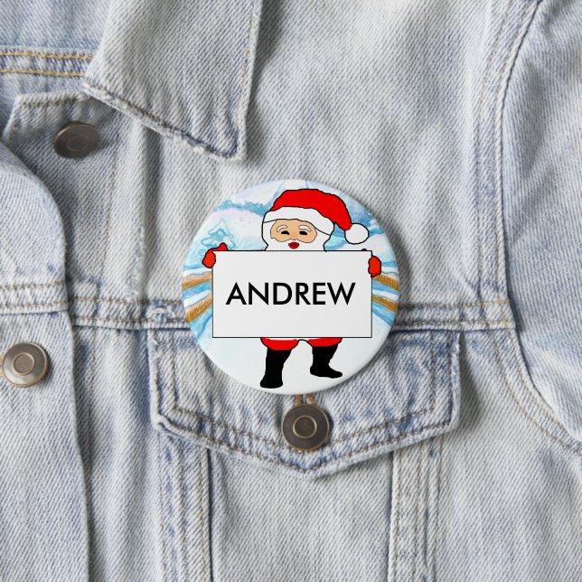 Christmas Party Customizable Name Badges Pinback Button (In Situ)