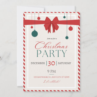 Christmas party decoration customizable invitation