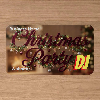 Christmas Party DJ Clear Business Cards