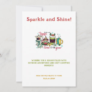 Christmas Party Drinks Camping Outdoor Adventure Holiday Card