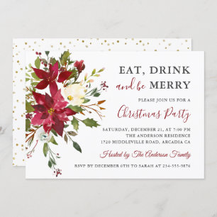 Christmas Party Eat Drink Be Merry Holiday Invitation