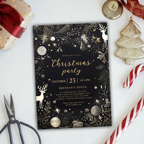 Christmas Party Elegant Festive Holiday Invitation