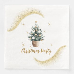 Christmas Party Elegant Gold Dessert Paper Dinner Napkins