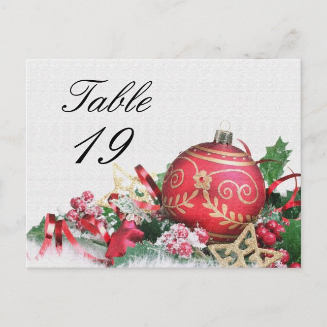 Christmas Party Event Table Number (Front)