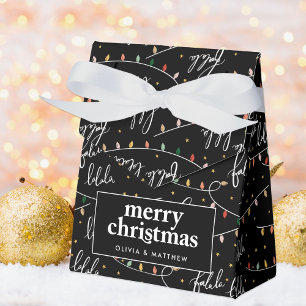 Christmas Party Fa La La Elegant Fun Pattern Favor Boxes