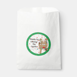 Christmas Party Favor Bag. "Reindeer" Personalize Favor Bag