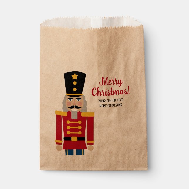 Christmas party favor bags with cute nutcracker (Front)