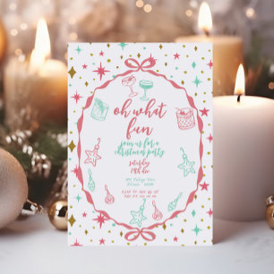 Christmas Party   Festive Cocktails and Ornaments Invitation