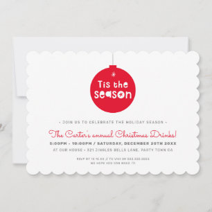 CHRISTMAS PARTY festive fun bold TIS THE SEASON Holiday Card