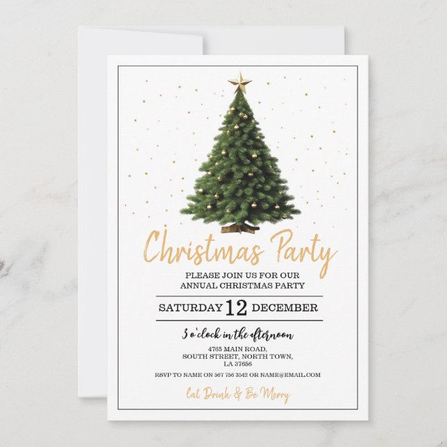 Christmas Party Festive Tree Invitation (Front)