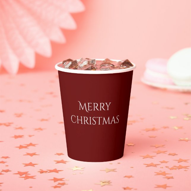 Christmas Party Festive Typography Red Paper Cups (Insitu)