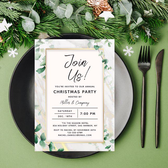 Christmas Party Floral Chic Corporate Holiday Invitation (Creator Uploaded)