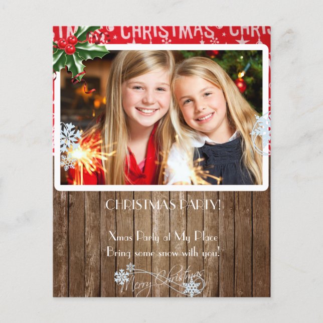 Christmas Party Flyer with your photo (Front)