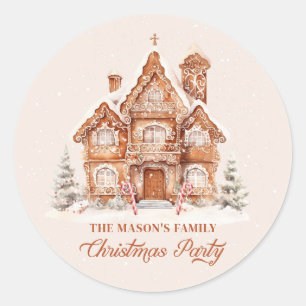 Christmas Party Gingerbread House Sticker