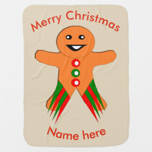 Christmas Party Gingerbread Man Baby Blanket