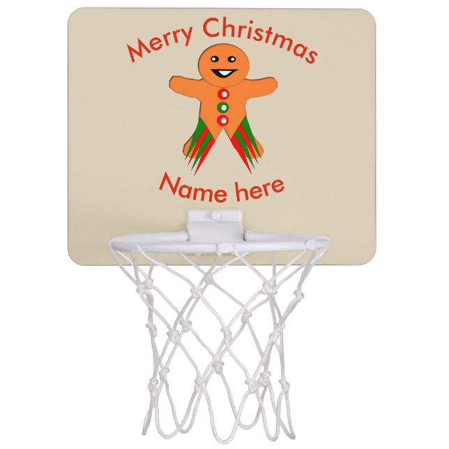 Christmas Party Gingerbread Man Basketball Hoop (Front)