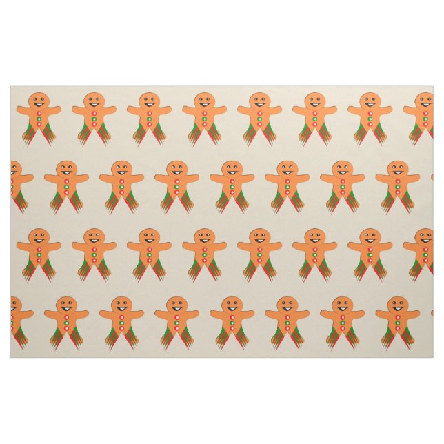 Christmas Party Gingerbread Man Craft Fabric (Fat Quarter)