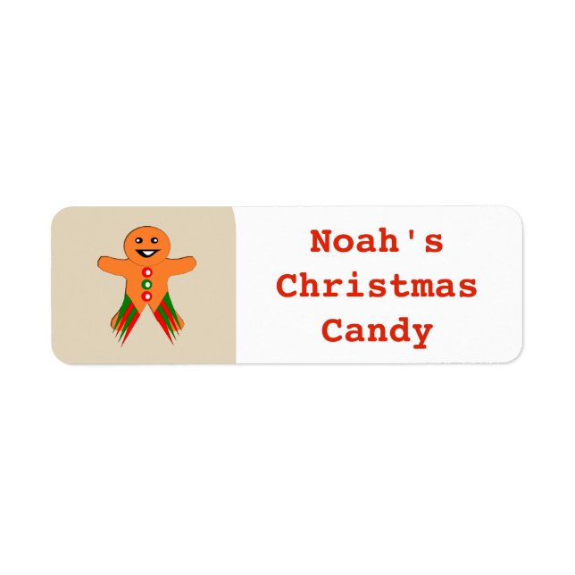 Christmas Party Gingerbread Man Custom Food Label (Front)