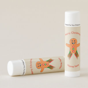 Christmas Party Gingerbread Man Custom Lip Balm