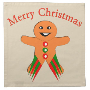 Christmas Party Gingerbread Man Custom Napkins