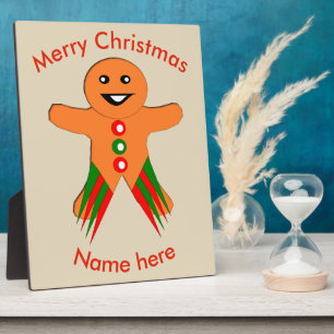 Christmas Party Gingerbread Man Custom Plaque