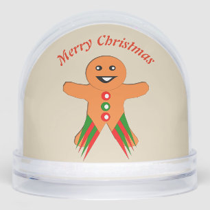 Christmas Party Gingerbread Man Custom Snow Globe