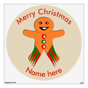 Christmas Party Gingerbread Man Custom Wall Decal