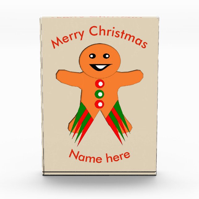 Christmas Party Gingerbread Man Decoration Acrylic Award (Front)