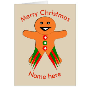 Christmas Party Gingerbread Man Huge Custom Card