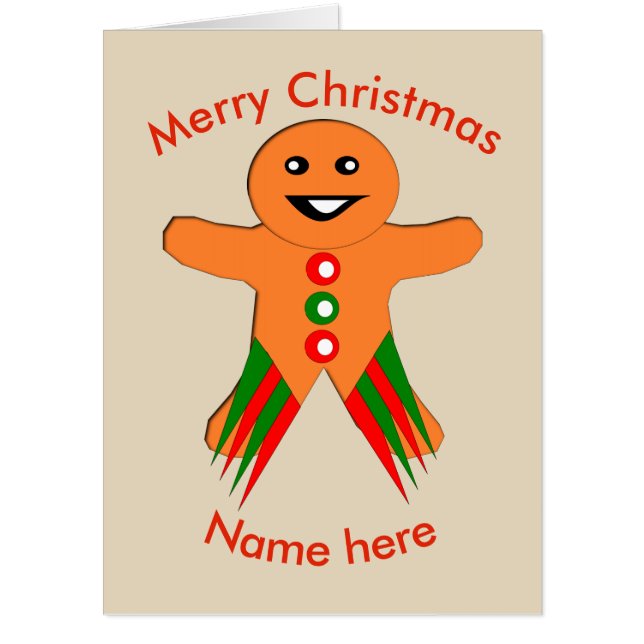 Christmas Party Gingerbread Man Huge Custom Card (Front)