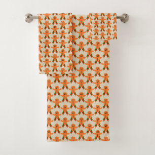 Christmas Party Gingerbread Man Patterned Towels