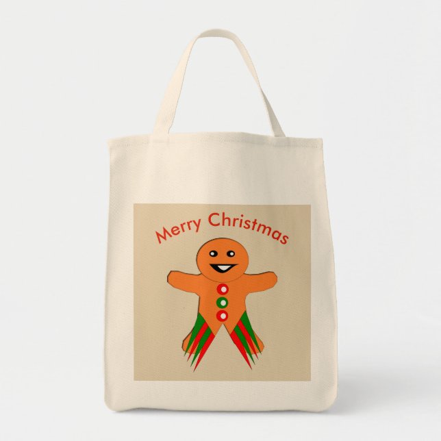 Christmas Party Gingerbread Man Tote Bag (Front)