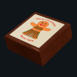 Christmas Party Gingerbread Woman Custom Gift Box<br><div class="desc">This awesome gift box features a cute cartoon of a colorful gingerbread woman. She has black eyes with white pupils and pretty black eyelashes and a big smile on her face. She also has red and green tassels on her skirt and top ready for a Christmas party.</div>