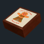 Christmas Party Gingerbread Woman Custom Gift Box<br><div class="desc">This awesome gift box features a cute cartoon of a colorful gingerbread woman. She has black eyes with white pupils and pretty black eyelashes and a big smile on her face. She also has red and green tassels on her skirt and top ready for a Christmas party.</div>