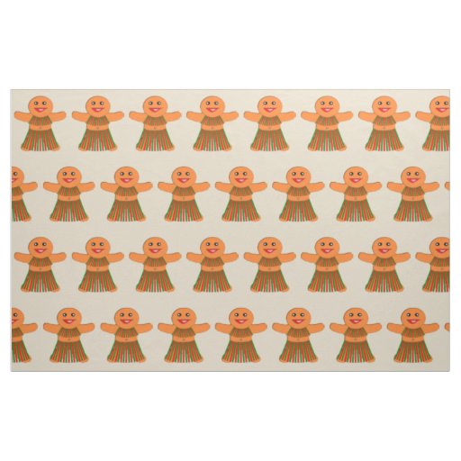 Christmas Party Gingerbread Woman Fabric