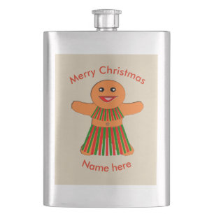Christmas Party Gingerbread Woman Flask