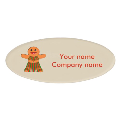 Christmas Party Gingerbread Woman Name Tag