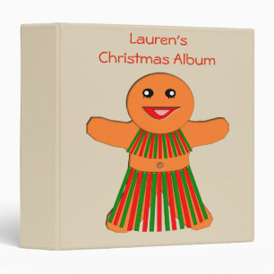 Christmas Party Gingerbread Woman Photograph Album 3 Ring Binder