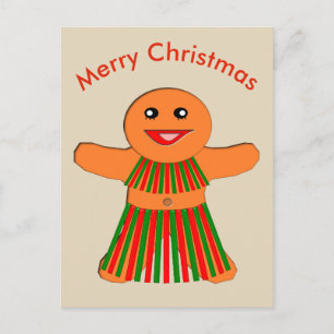 Christmas Party Gingerbread Woman Postcard
