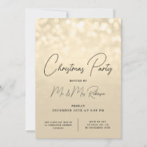 Christmas Party Glam Gold Lights Sparkle Invitation